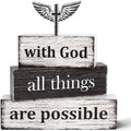 4 Pcs Christian Wooden Tiered Tray Decor, Bible Table Decorations Gifts by Gleegreets
