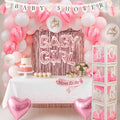 Pink Baby Shower Decorations for Girl - All-in-One inclusive JUMBO Decor Set by BIMASO