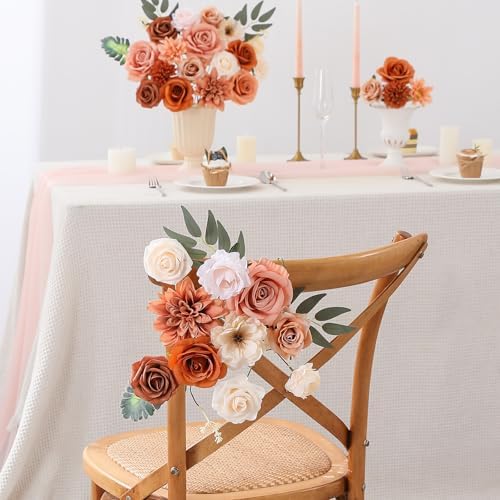 Floweroyal Artificial Flowers Fake Rose Flowers Dahlia with Stems for DIY Wedding Bridal Bouquets, Baby Shower, Floral Arrangement, Table Centerpieces, Home Decorations - Image 6