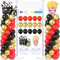 2 Set Movie Night Balloon Column Stand Kit Adjustable Popcorn Balloon Decor by Naozinebi