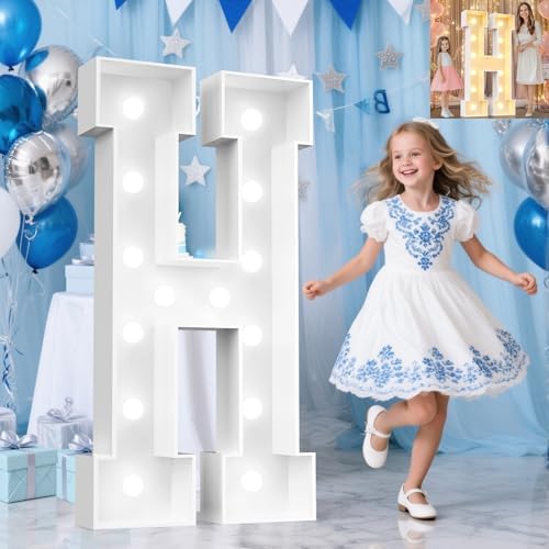 Pooqla 4 FT Marquee Letters, Light Up Letter H, Cool White and Warm White by Pooqla