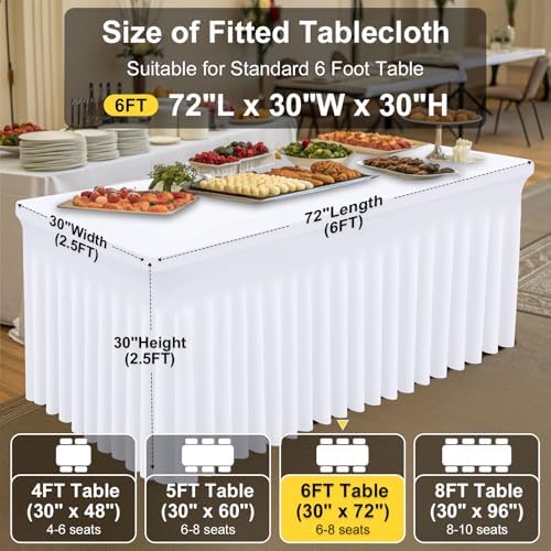 Smiry Spandex Elastic Fitted Table Cloth Skirt for 6FT Rectangle Table - Image 5