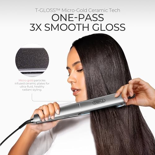 TYMO New-Gen Flat Iron Hair Straightener, 1" Long Ceramic Plates, 3X Smoother Glide, 2X Faster Styling with Less Damage, FLAIGHT Holo 2 in 1 Straightener and Curler for Women, 500M Ions, Metal Grey - Image 2