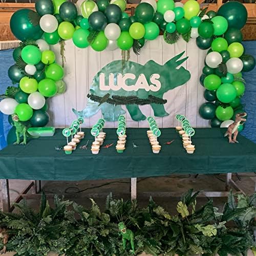 60 Pack Green Latex Balloons, 12 Inch Matte White Dark Emerald Green Light Lime Green Confetti Helium Balloons, Assorted Green White Balloons for Jungle Dinosaur Birthday Baby Shower Party Decorations - Image 4