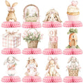 12 Pcs Pink Bunny Baby Shower Decorations for Girl - Some Bunny Is On The Way Baby Shower Centerpieces for Tables - Bunny Baby Shower Honeycomb Table Decor for Girl by Unknown
