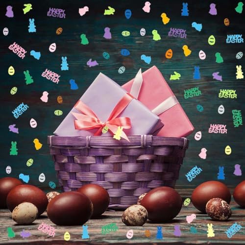 Easter Confetti Bunny Rabbit Egg Chicken Shape Table Scatters Confetti for Easter Decorations Birthday Party Bunny Party Sets - Image 6