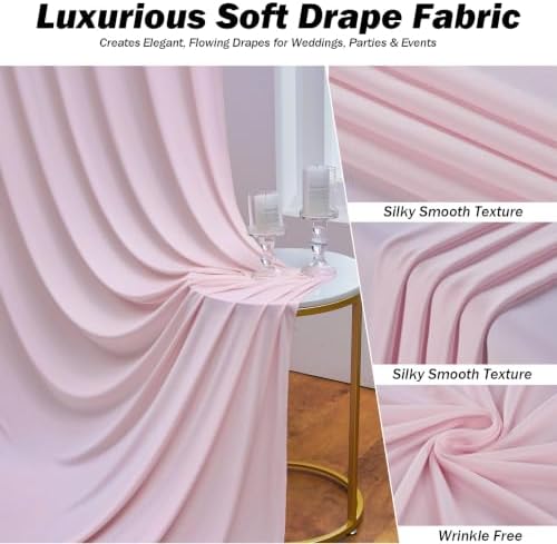 10x12 ft Light Pink Backdrop Curtains for Weddings, Birthdays and Photos - Image 5