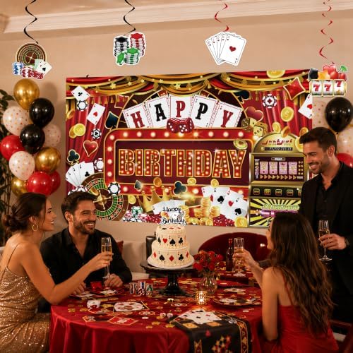 28 Pcs Casino Birthday Party Decorations Las Vegas Casino Theme Party Decor - Image 6