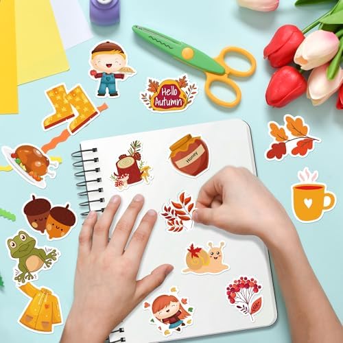 OHOME Fall Stickers | 100 PCS Thanksgiving Stickers for Kids - Vinyl Thanksgiving Games Toys Gifts Activities Essentials Party Favors Supplies - Friendsgiving Crafts Bulk for Classroom Home - Image 4