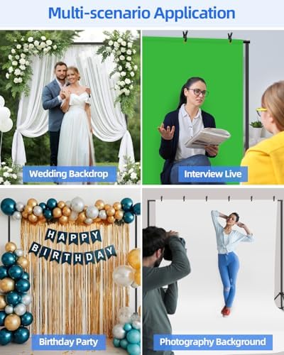 Hemmotop Backdrop Stand 10x8ft, Versatile Sizes Adjustable Banner Holder - Image 4