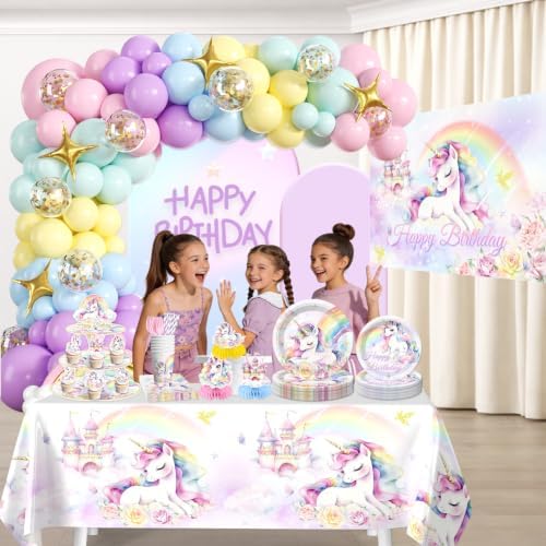 289Pcs Unicorn Birthday Decorations, All-in-One Decor Set for 25 Guests - Image 6