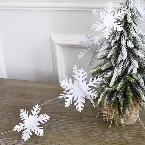 24 PCS Snowflake Christmas Hanging Party Decor Supplies,12 PCS 3D Glittery Snowflakes &12PCS 3D White Paper Snowflakes Hanging Garland for Christmas Winter Holiday New Year Wonderland Party Decoration - Image 4