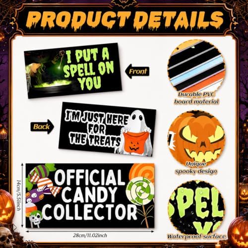 Beeveer 24 Designs Halloween Photo Booth Props Double Sided PVC Selfie Sign - Image 3