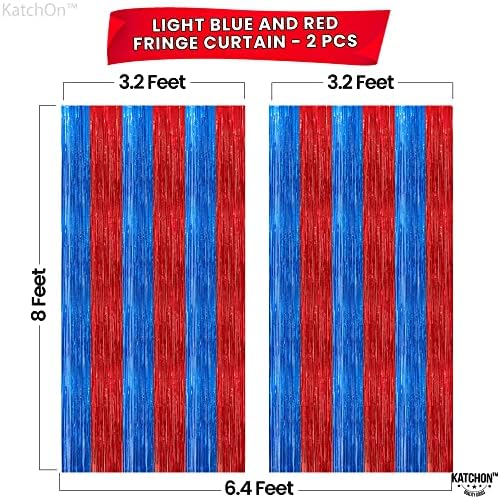 KatchOn Xtralarge Streamers, Red and Blue - 8x3.2 Feet, Fringe Curtain - Image 3