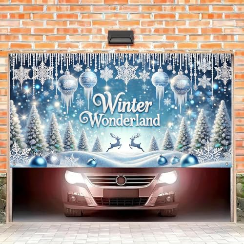 HOMETITUTE Winter Landscape Garage Door Cover Banner 13x6ft Polyester - Image 2
