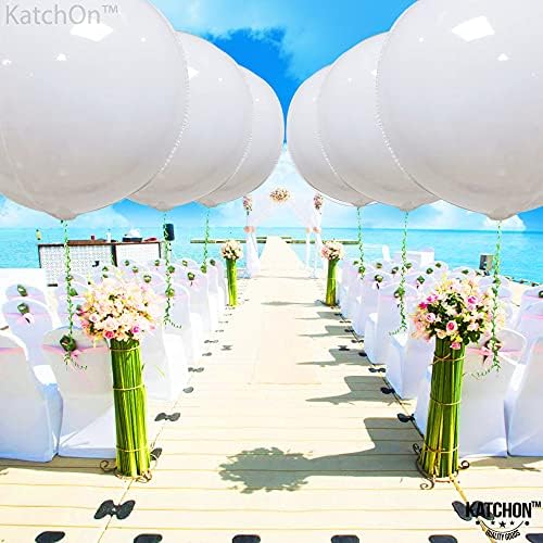 KatchOn White Mylar Balloons - 22 Inch, Pack of 6 | 4D White Foil Balloons - Image 5