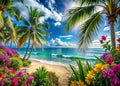 8x6ft Summer sea Backdrop Tropical Beach Plants Photo Backdrop Hawaiian Ocean Blue Sky Background for Theme Party Supplies Studio Props by Dudaacvt