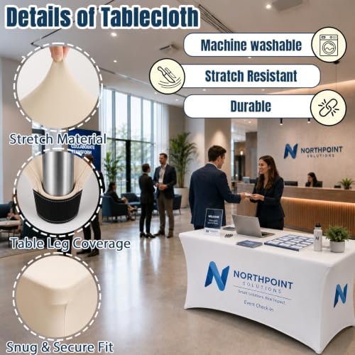 Custom Table Cloth with Business Logo Text 8FT - Image 5