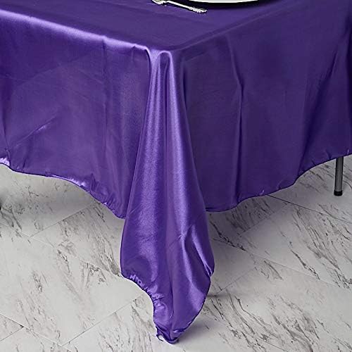 Balsa Circle 10 pcs 72x72 inch Purple Square Tablecloth Satin Fabric Overlays Linens | Table Cloths Cover for Wedding Party Banquet Reception Events Decoration Kitchen Dining Events Kitchen Dining - Image 2