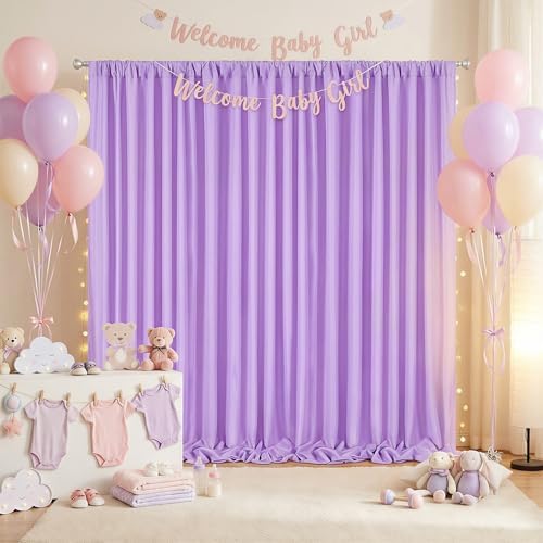 Lavender/Light Purple Backdrop Curtains 20ftx10ft Polyester Photo Drapes - Image 6