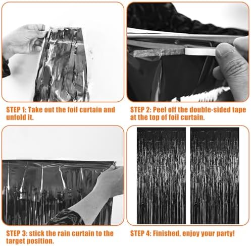 3 Pack 3.28ft x 6.56ft Glitter Rose Tinsel Foil Fringe Curtains, Photo Booth Backdrop Party Decorations for Birthday Wedding Baby Shower Graduation Bachelorette New Years - Image 7
