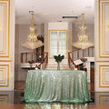 Eternal Beauty Mint Green 60x120 Inch Garden Wedding Sequin Tablecloth by EternalBeauty