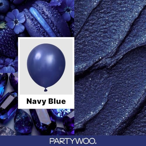 PartyWoo Navy Blue Balloons 50pcs Dark Blue Latex Helium Balloons 12 Inch - Image 2