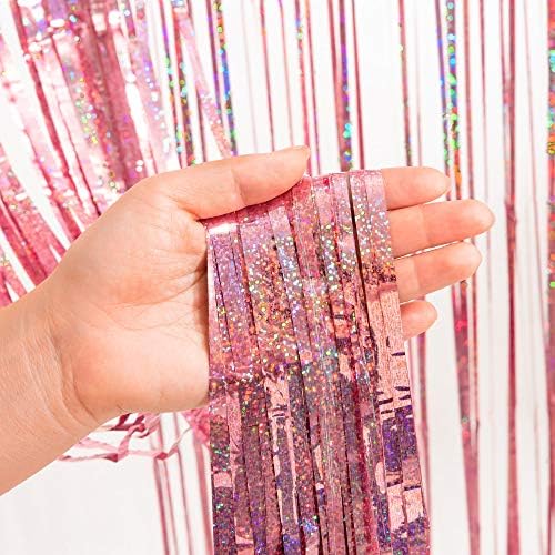 Rose Gold Tinsel Party Backdrop - 3.2ft X 8.2ft - Pack of 2 - Image 2