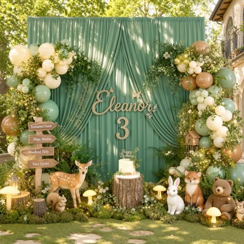50x12 ft Sage Green Backdrop Curtains for Weddings, Birthdays and Photos - Image 2