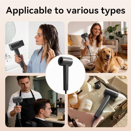 MIAMOR High-Speed Hair Dryer with 130,000 RPM Brushless Motor, 400M Negative Ions Blow Dryer for Fast Drying, Lightweight Quiet Ionic Hairdryer with Magnetic Nozzle & Fragrance Capsule (Grey) - Image 6