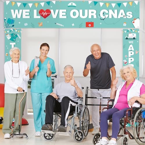 Smoothnovelty 3 Pcs Teal We Love Our CNAs Banner - Image 5