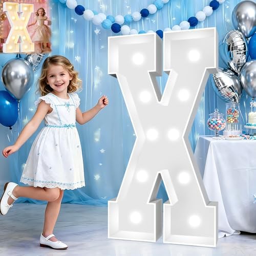 Pooqla 3 FT Marquee Letters, Light Up Letter X, Cool White and Warm White by Pooqla
