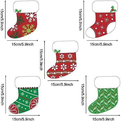 Blulu 80pcs Christmas Cutouts Winter Bulletin Board, Stocking Chic - Image 2
