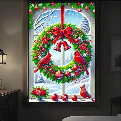 BlissYard Xmas Window Cover Banner Decor 32x47 Inch Fabric - Image 4