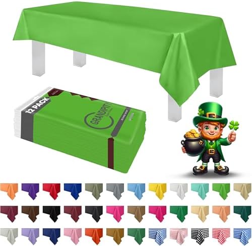 Grandipity Plastic Table Cloth Disposable 12 Pack 54” x 108” Rectangle - Image 2