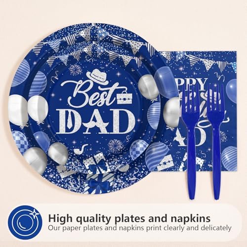 96Pcs Birthday Dad Party Decorations Serves 24 - Image 5