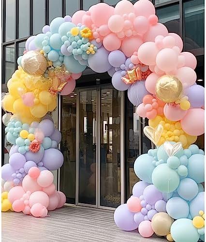 412pcs Pastel Balloon Garland Arch Kit 18 12 10 5 Inch Different Sizes Macaron Assorted Colors Balloon Latex Colorful Balloons for Baby Shower Girls Birthday Wedding Easter Rainbow Party Decoration - Image 4