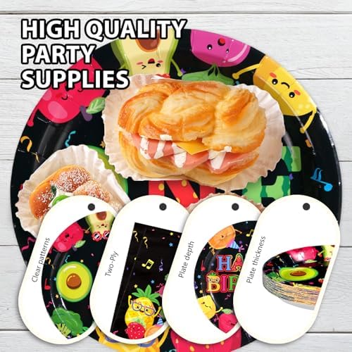 96 Pcs Dancing Fruit 1st Birthday Decorations for Girls Boys, Serves 24 - Image 6