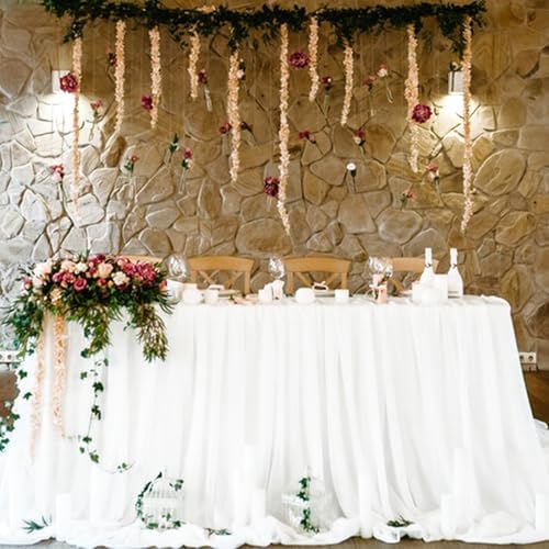 6 Pack Cheesecloth Table Runner 10Ft Christmas Gauze Boho Table Runners for Wedding Decor Bridal Shower Decorations Baby Shower Party(35" x 120") - Image 6