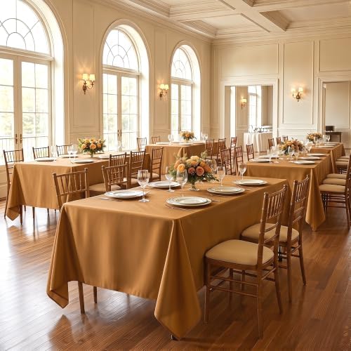 Fitable 6 Pack Rectangle Tablecloths, 70 x 108 Inch, Bronze - Image 2