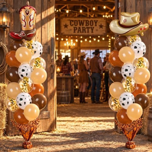 Junkin 2 Pcs Western Cowboy Balloon Column Stand Kit for Floor with String - Image 4