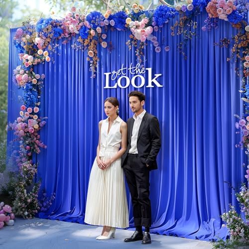 30x10ft Royal Blue Backdrop Curtain Panels for Parties - Wrinkle Free Polyester Photo Curtain Backdrop Wedding Back Drop Fabric Drapes for Party Decorations Background for Photography - Image 4