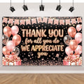 Appreciate You Banner Decorations, Pink Silver Thank You for All You Do Backdrop Banner, Reusable Anti-Tear Fabric Background with 6-Meter Hanging Rope, Office Employee Staff Teacher Appreciation Party Supplies 71x43Inch by Bafode