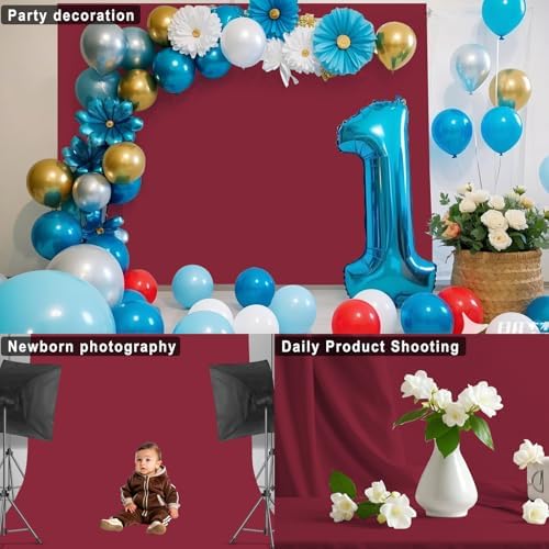 Burgundy Photography Backdrop for Photoshoot, Fabric, 8x10 FT - Image 5