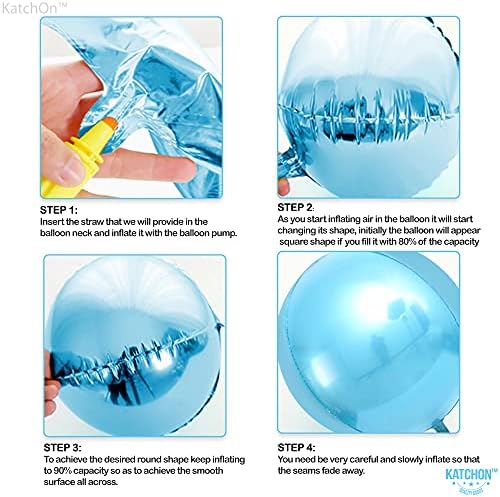 KatchOn Light Blue Foil Balloons - 22 Inch, Pack of 6, Water Decorations - Image 3
