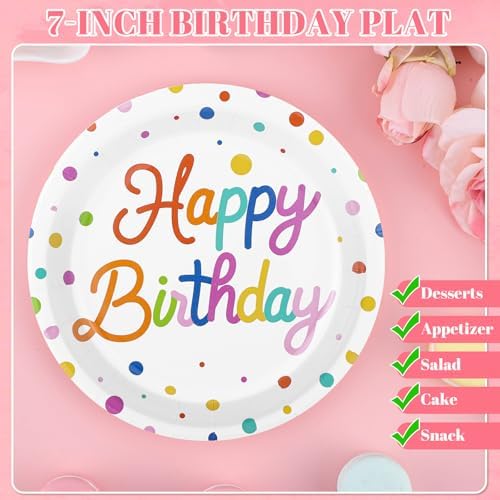 50 Pcs Happy Birthday Paper Plates and Napkins Disposable Party Decorations - Image 4