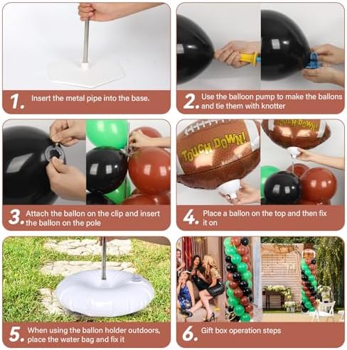 2 Sets Football Balloon Column Stand Kit Adjustable Football Balloon Decor - Image 4