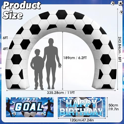 8FT Giant Soccer Inflatable Arch Match Day Viewing Party Decor - Image 2