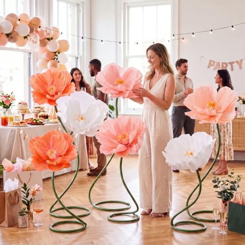 7 Pcs 5ft Boho Large Corn Poppy Flower Giant Artificial Poppies - Image 6