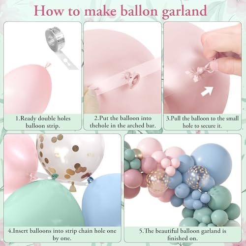 Amandir 173Pcs Pink Blue Green Balloon Arch Garland Kit - Image 4